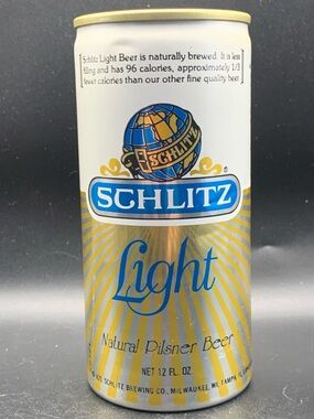 Vintage Beer Can Schlitz Light Natural Pilsner Beer Empty Aluminum Can